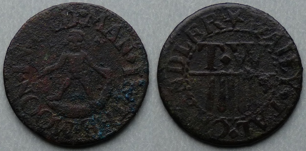 Old Bailey, T W MAN IN THE MOON farthing